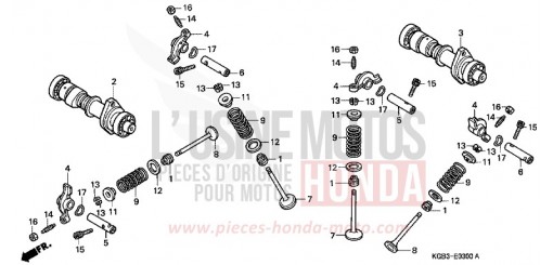 ARBRE A CAMES/SOUPAPE VT125CY de 2000
